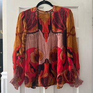 Anthropologie BL-NK Miranda Peasant Blouse